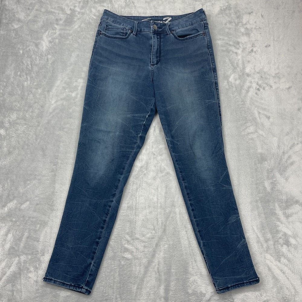 Seven7 Jeans Womens 10 Blue Denim Single Stitch High Rise Skinny Leg Outdoor